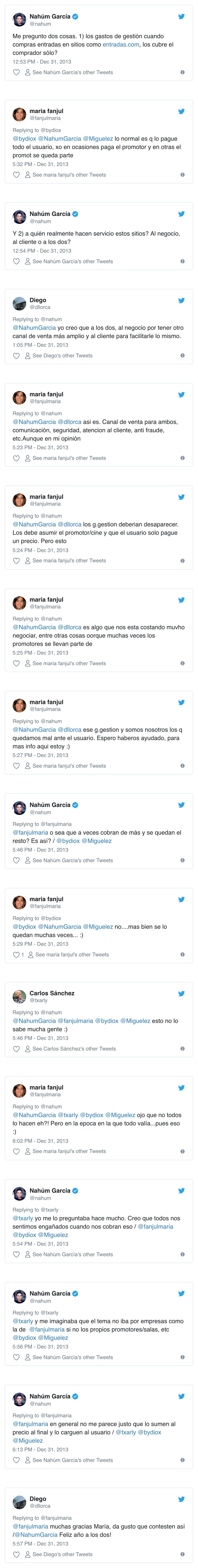 Conversación con María Fanjul en Twitter